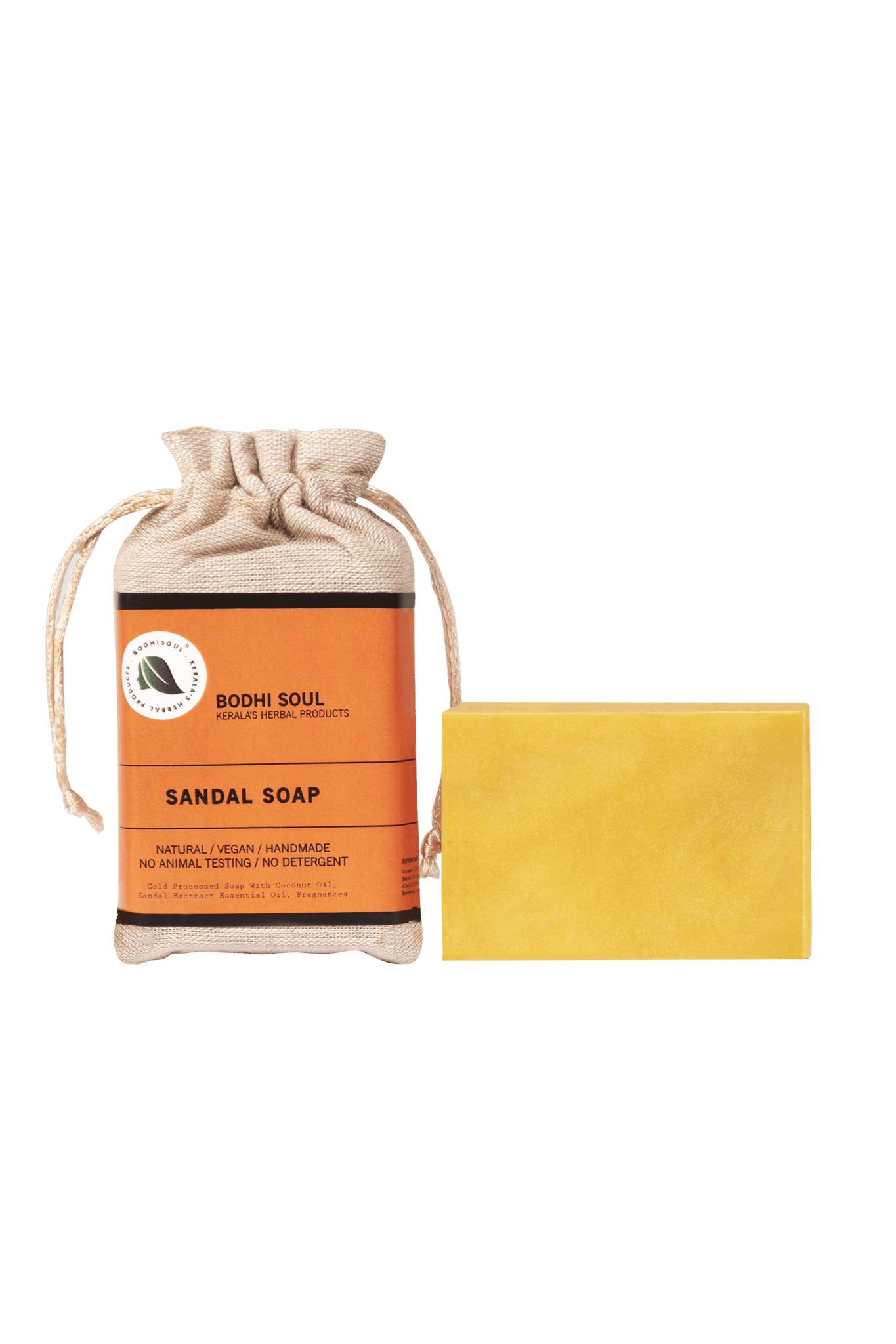 BODHISOUL Sandal Soap | Skin Toning | Scar Removal | Vegan | Handmade | 100 Gm