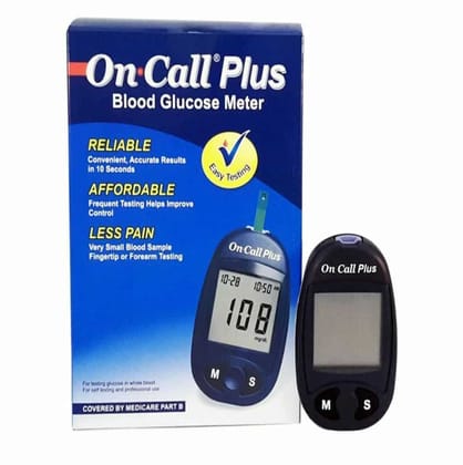 Oncall Plus Glucometer with 10 strips