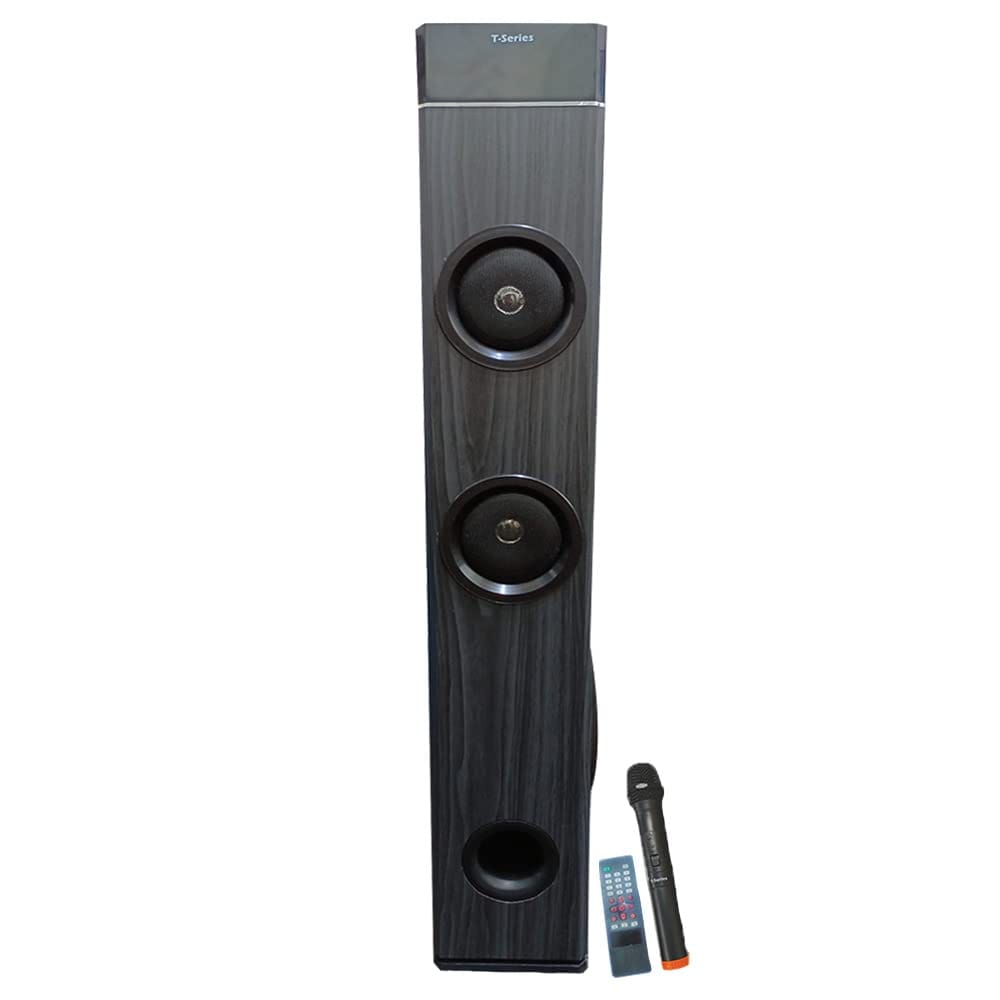 T-Series Blast-5500X Grey Multimedia Tower Speakers System (Grey) 70 Watt Sound Out Put Bluetooth Tower Speaker USB,TF Card & Dual Aux Input Port Wireless Mic with Karaoke (Grey, Tower)