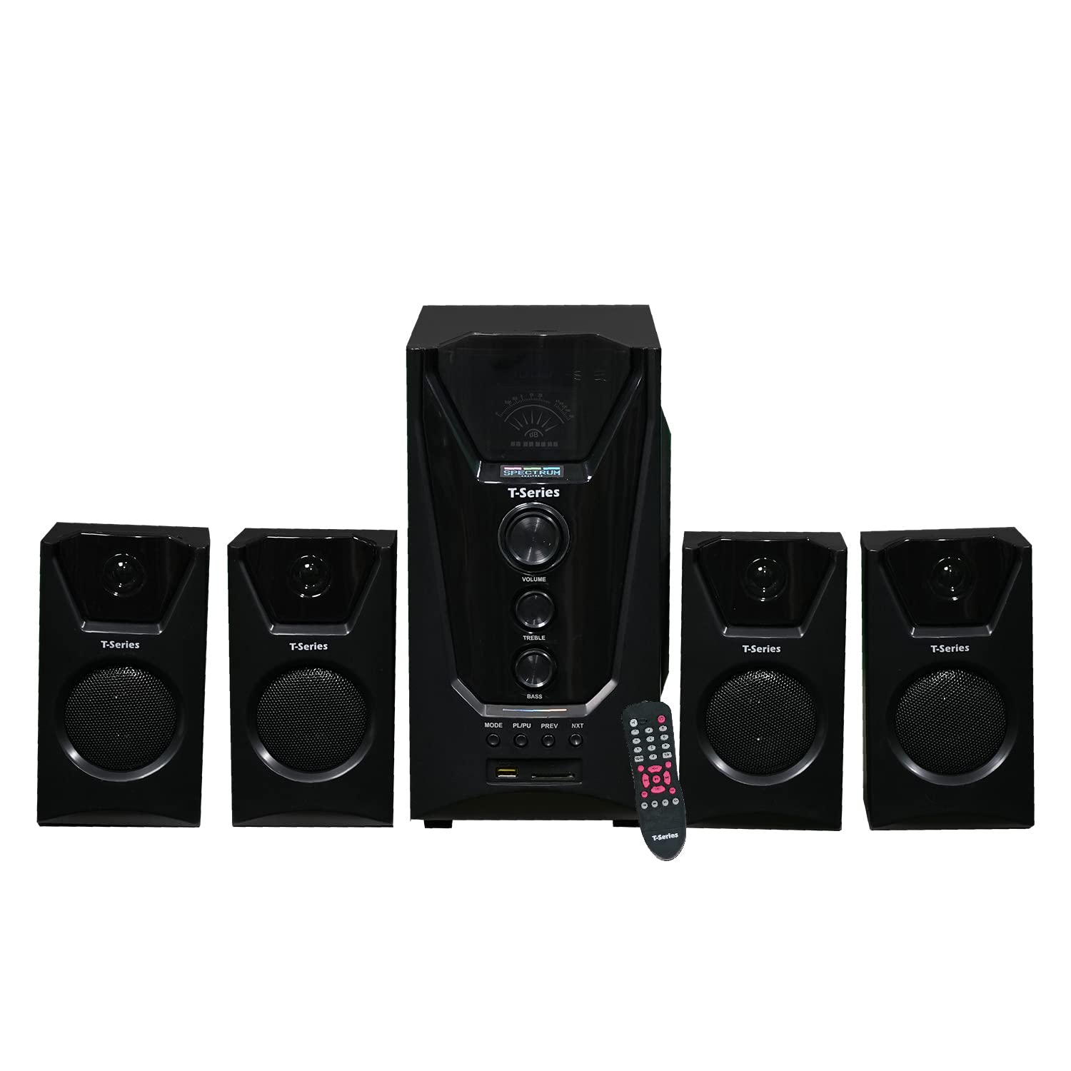 T-Series M 4444 BT 4.1 USB & D.FM Multimedia Bluetooth Speaker System with Home Theatre with Digital Display AUX/IP,USB,SD/MMC, Bluetooth Supported Ambience Light with Remote Control