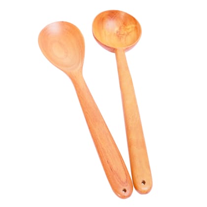 Neem Wood Spoons for Cooking & Serving – 2 Nos