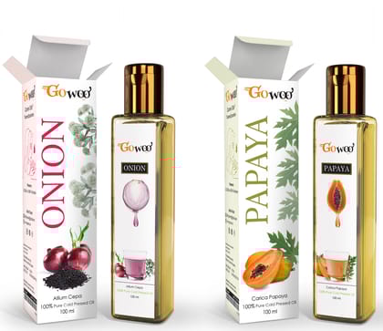Pack of 2 Carrier Oils onion black seed hair oil & papaya seed oil for skin