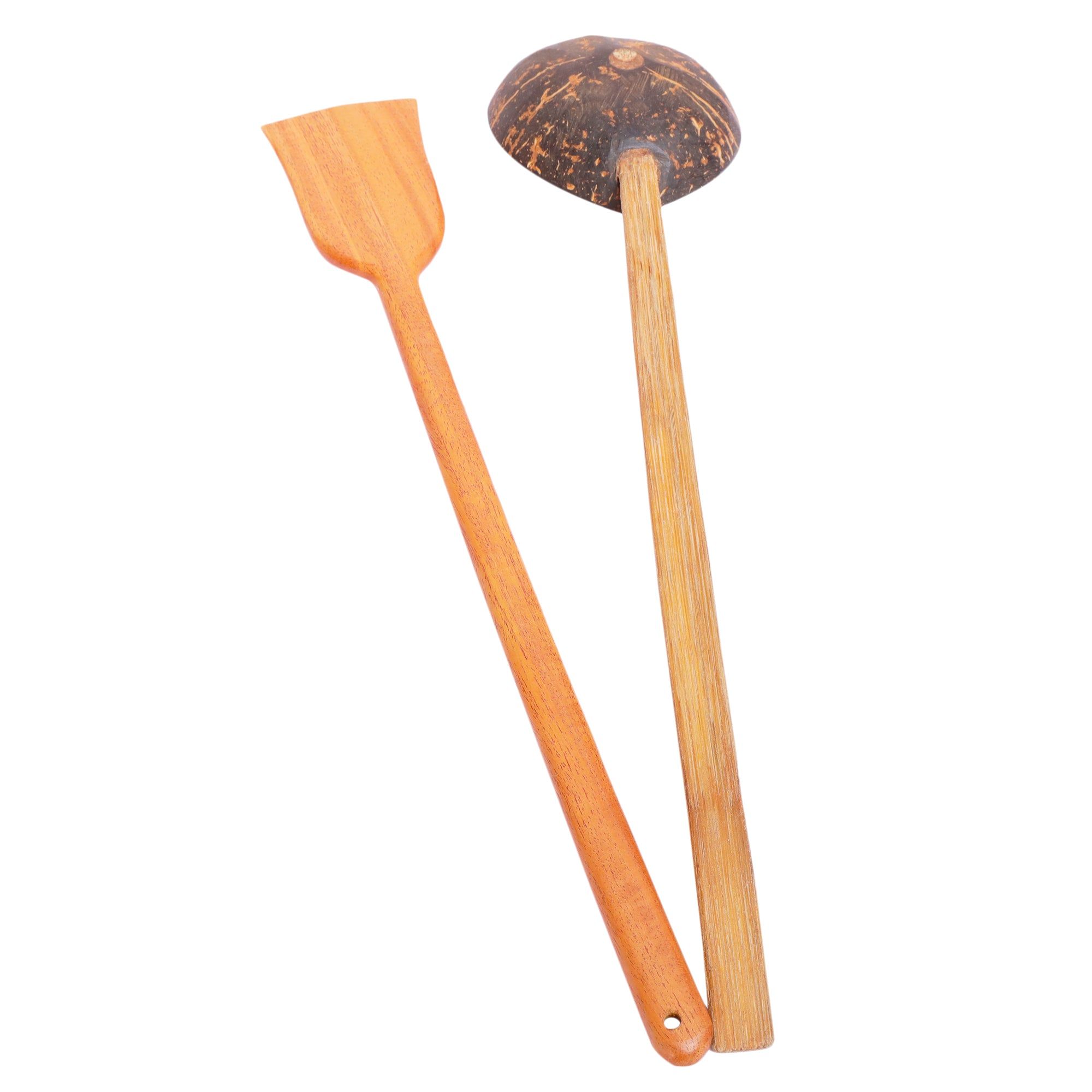 Combo Pack of Coconut Shell Spoon & Neem wood Spatula (2 Nos)