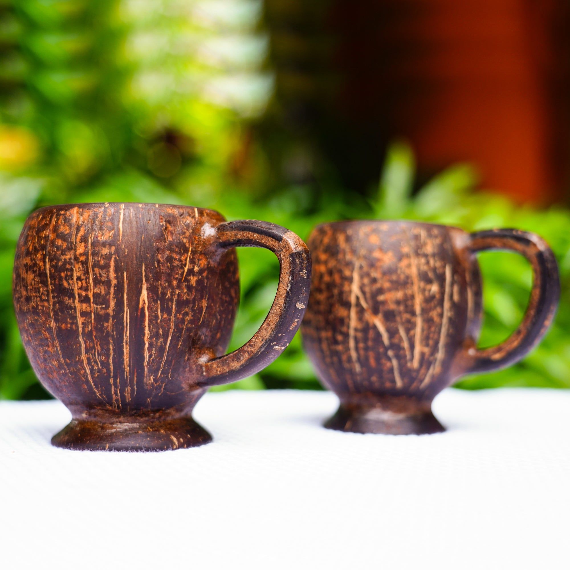 Coconut Shell Mugs – Set of 2 mugs (Eco-Friendly & Hand Made) – (Can be used for Tea, Coffee and Milk)