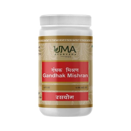 Uma Ayurveda Gandhak Mishran 1000 Tab Useful in Blood Purification Cuts, Wounds and Burn Injury, Diabetes, Skin Care