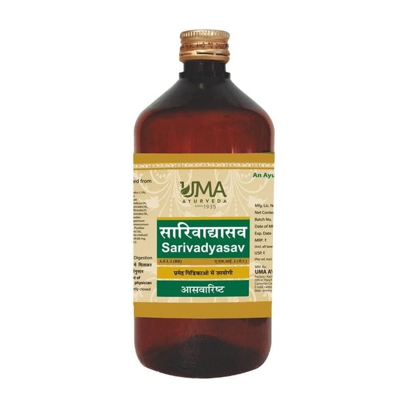 Uma Ayurveda Sarivadyasava 450 ml Useful in Bone, Joint and Muscle Care Diabetes,
Piles