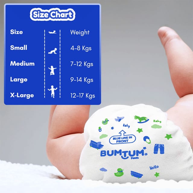 Buy Bumtum Baby Diaper Pants, Large Size, 62 Count, Double Layer