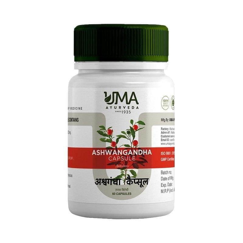 Uma Ayurveda Ashwagandha Capsule 60 Caps Useful in General