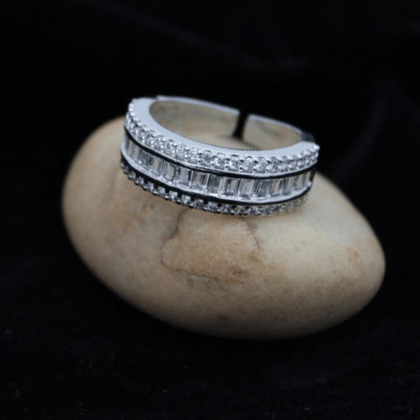 Finger ring | Finger ring for women and girls | Silver plated finger ring | Adjustable ring | Simple new design graceful ring