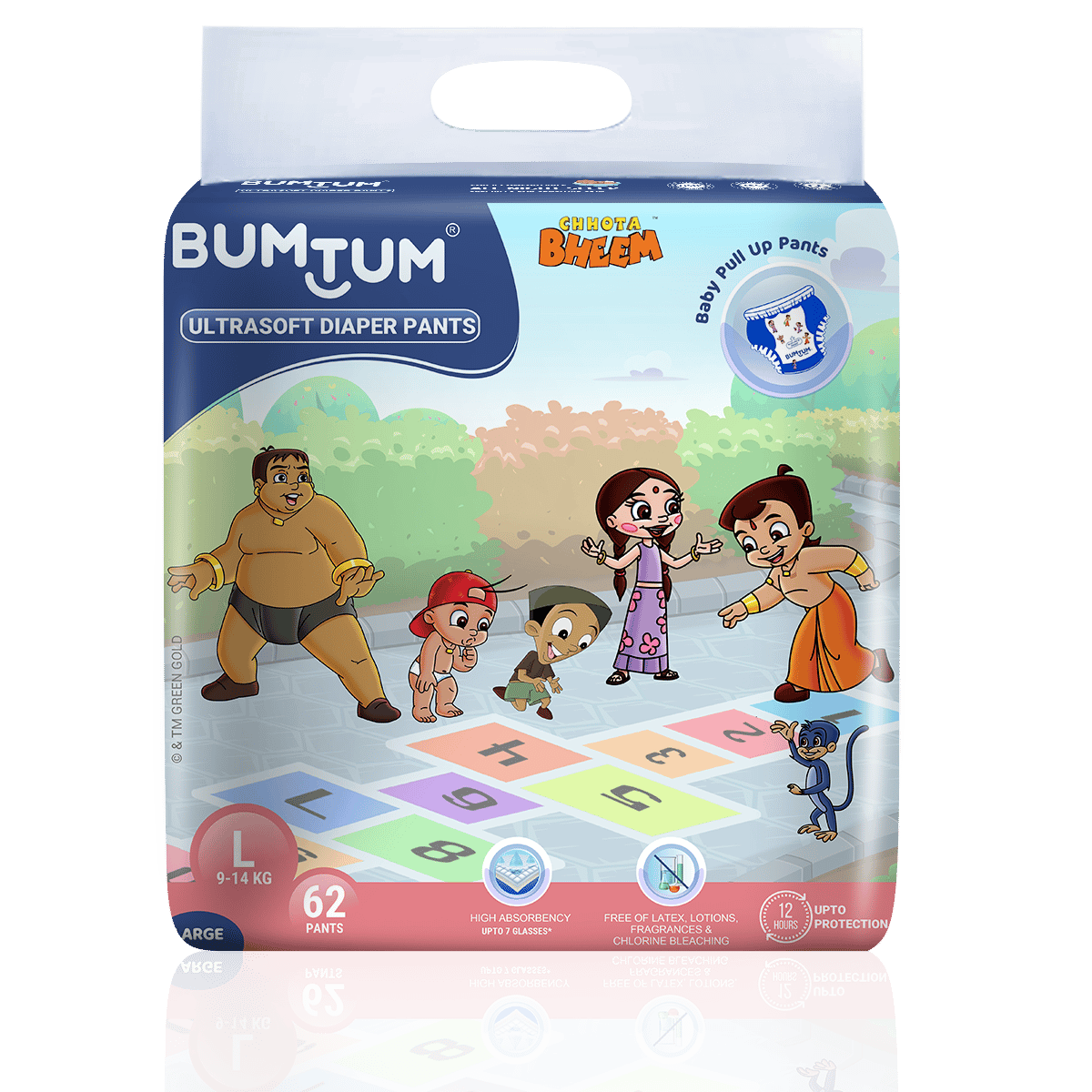 Bumtum Baby Diaper Pants with Double Layer Leakage Protection - 4 to 8 Kg  (78 Count, Small