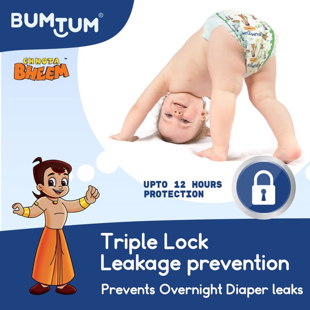 Bumtum Baby Diaper Pants with Double Layer Leakage Protection - 4 to 8 Kg  (78 Count, Small