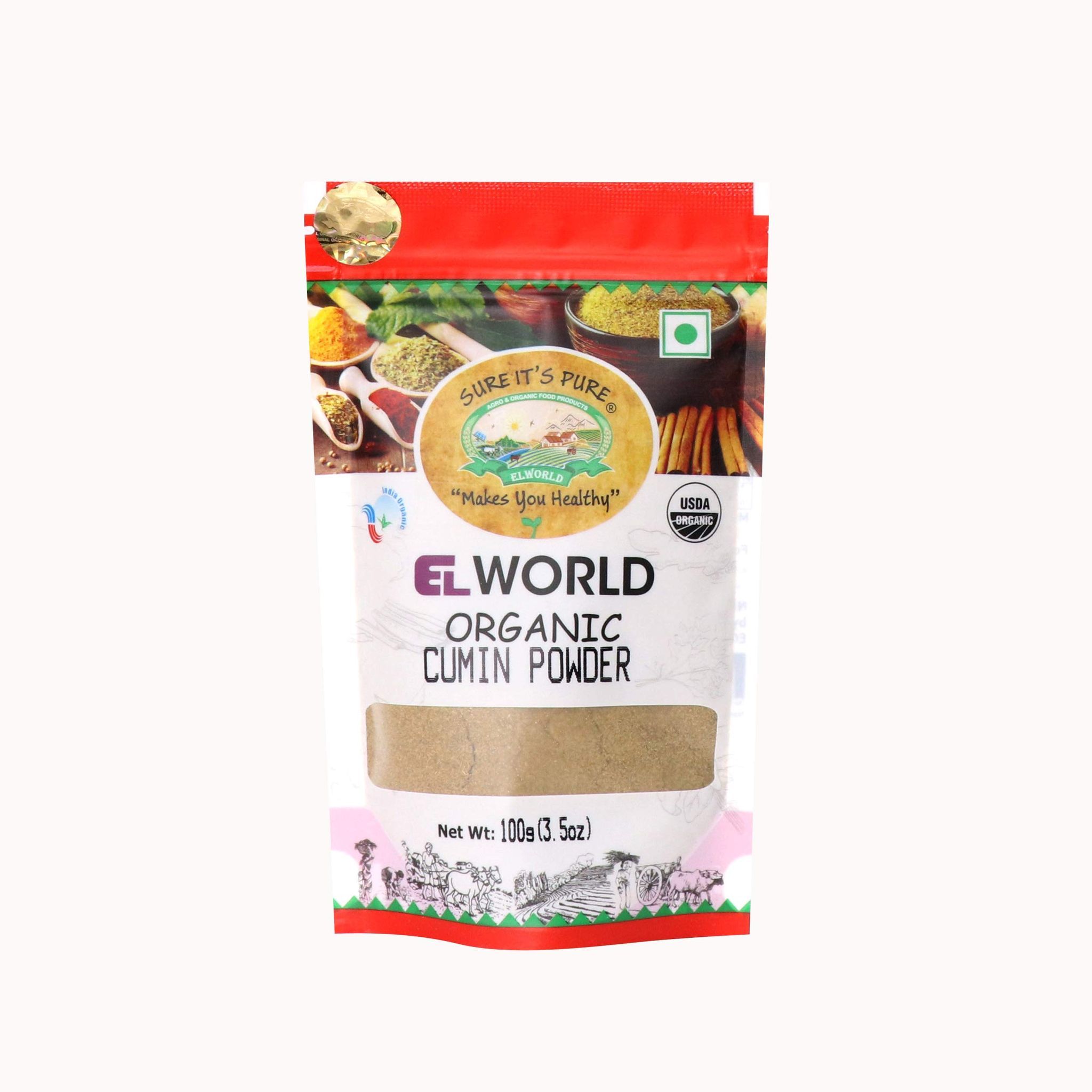 Elworld Agro & Organic Food Products Cumin/Jeera Powder 100 Gram (Pack of 4)