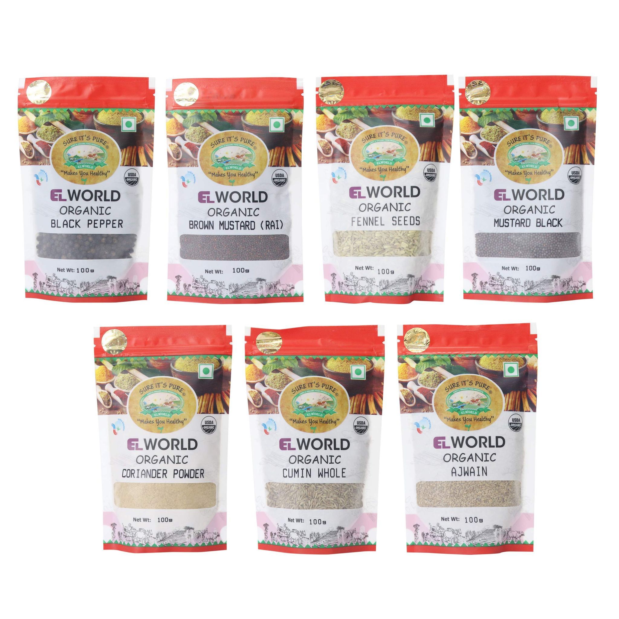 ELWORLD AGRO & ORGANIC FOOD PRODUCTS Combo Pack, 100G (Combo of 7)