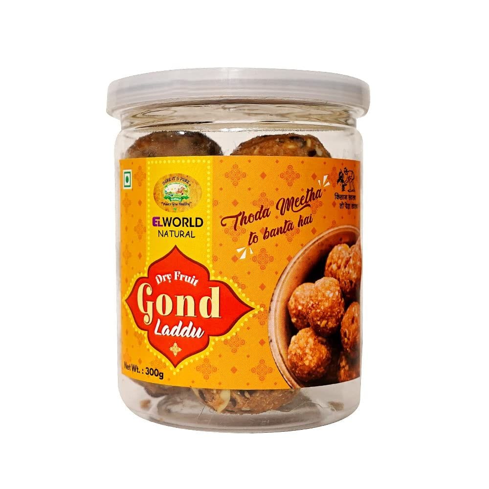 ELworld Agro & Organic Food Products Gond Ladoo 300 GM