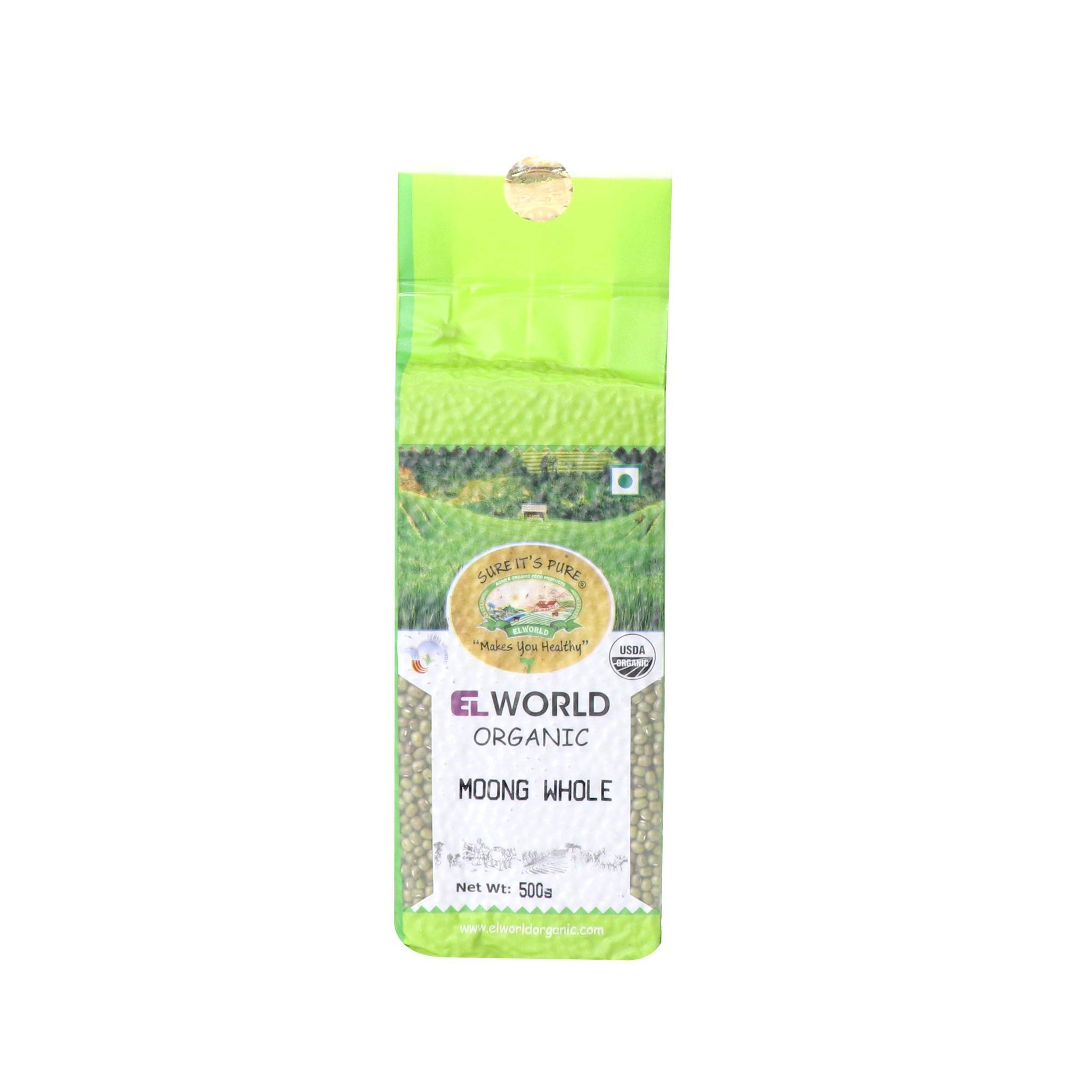 Elworld Agro & Organic Food Products Moong Whole/Sabut (Green Gram Whole) - 500gm (Pack of 5)