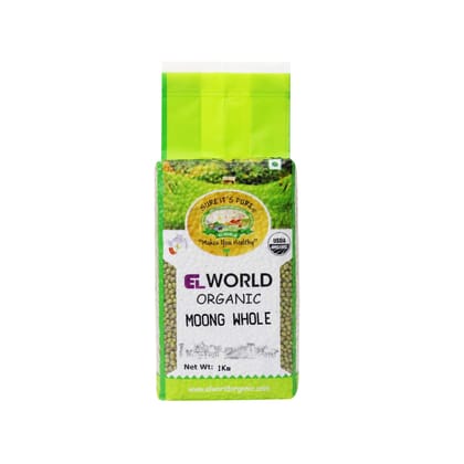 ELWORLD AGRO & ORGANIC FOOD PRODUCTS Green Moong Whole (Sabut) 900GM (Pack of 2)