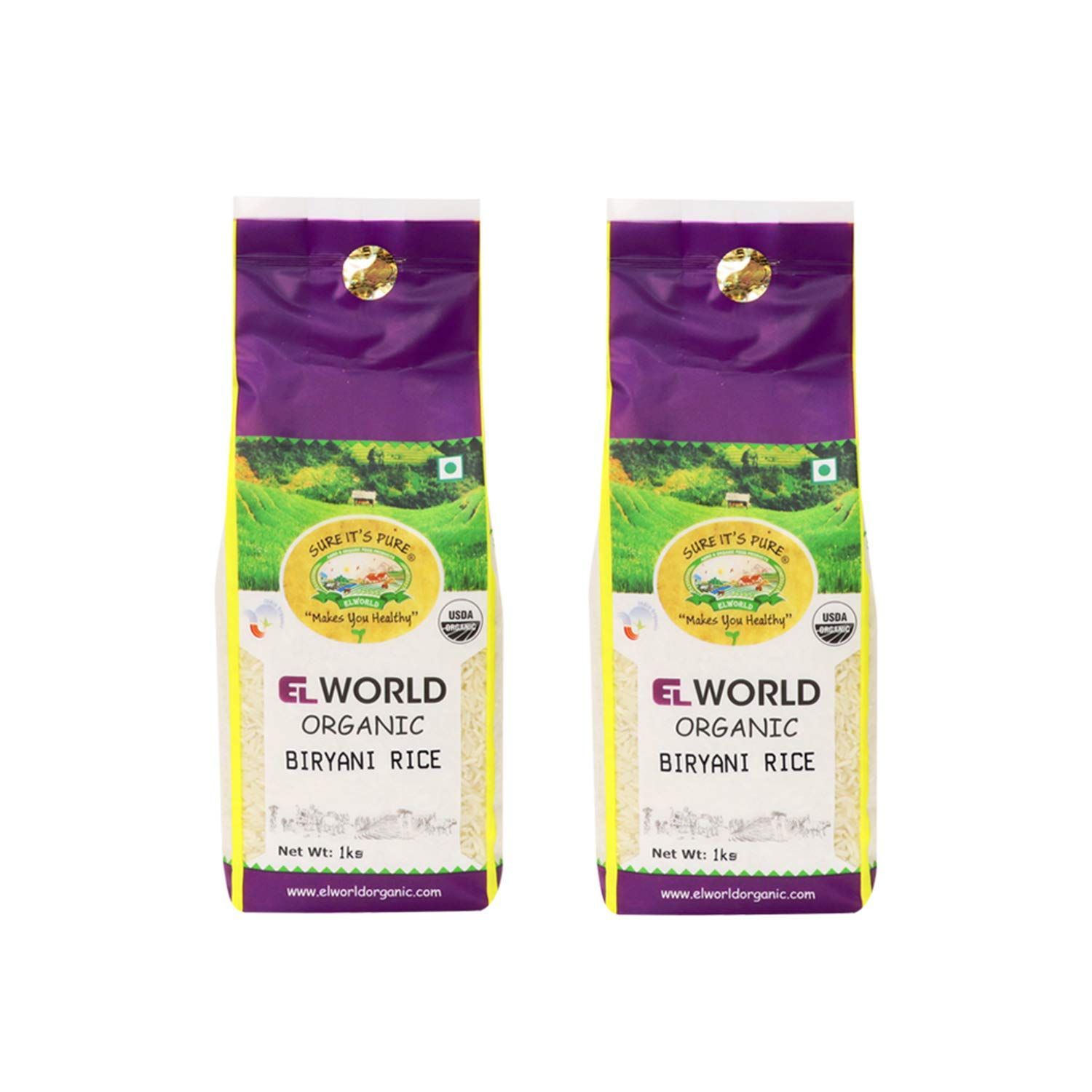 ELWORLD AGRO & ORGANIC FOOD PRODUCTS Biryani Rice 1 Kilogram (Pack of 2)