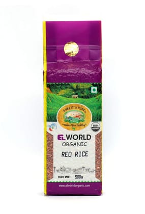 ELWORLD AGRO & ORGANIC FOOD PRODUCTS Red Rice- 500G (Pack of 5)