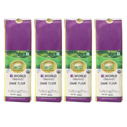 ELWORLD AGRO & ORGANIC FOOD PRODUCTS Jowar (Sorghum) Flour Gluten Free, 500G (Pack of 10)