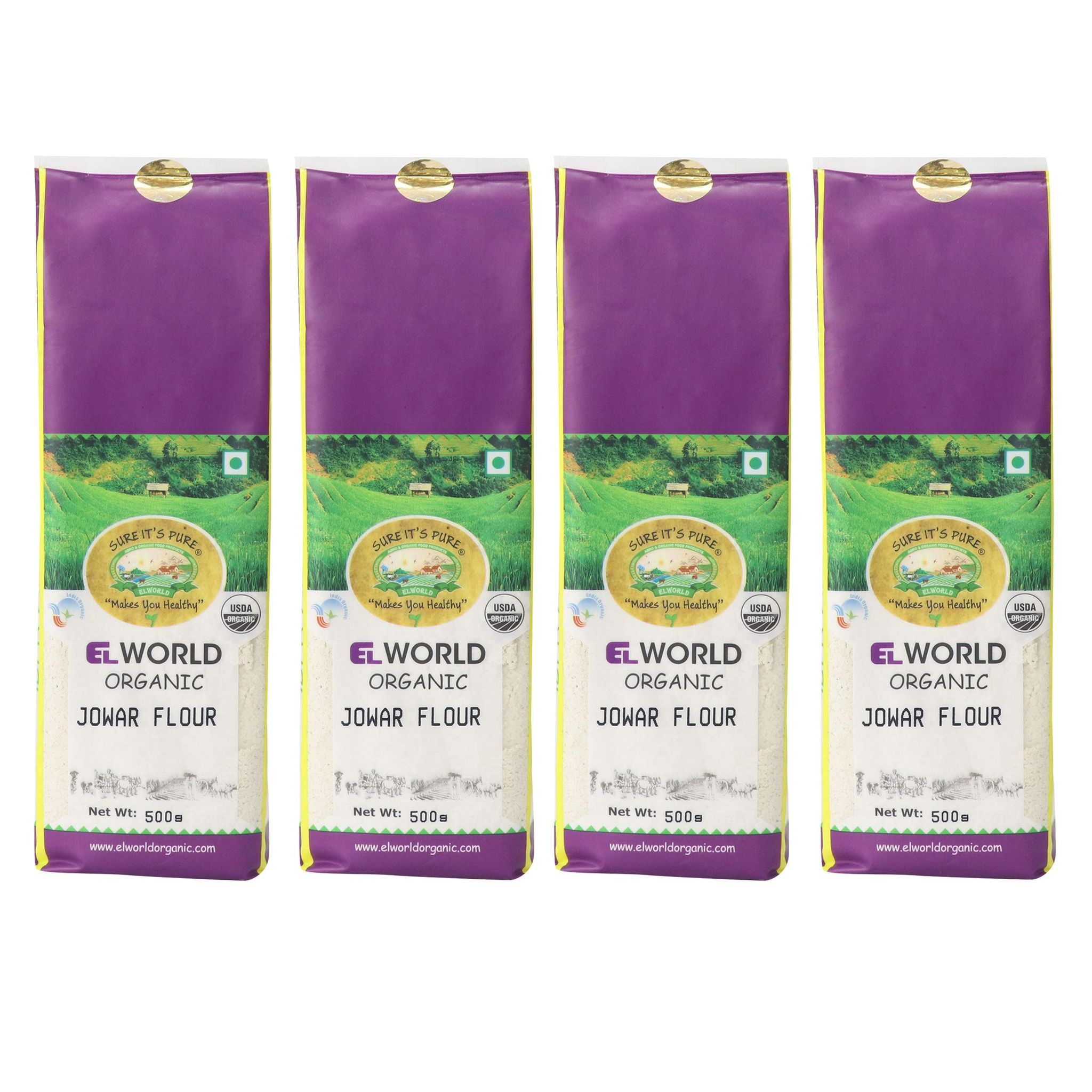 ELWORLD AGRO & ORGANIC FOOD PRODUCTS Jowar (Sorghum) Flour Gluten Free, 500G (Pack of 10)