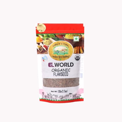 ELWORLD AGRO & ORGANIC FOOD PRODUCTS Flaxseed (Alsi/ Teesi)- 100G (Pack of 10)