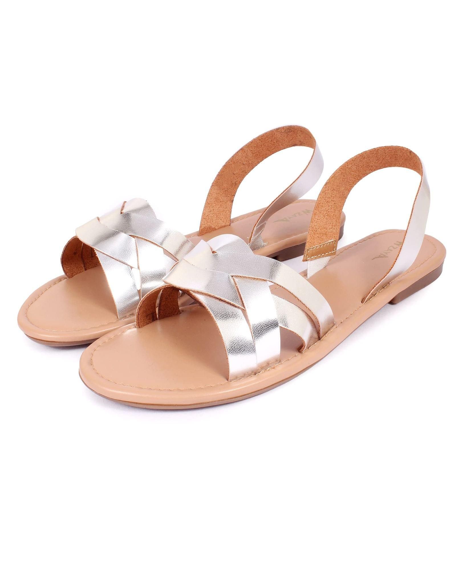 Sandals silver flat new arrivals