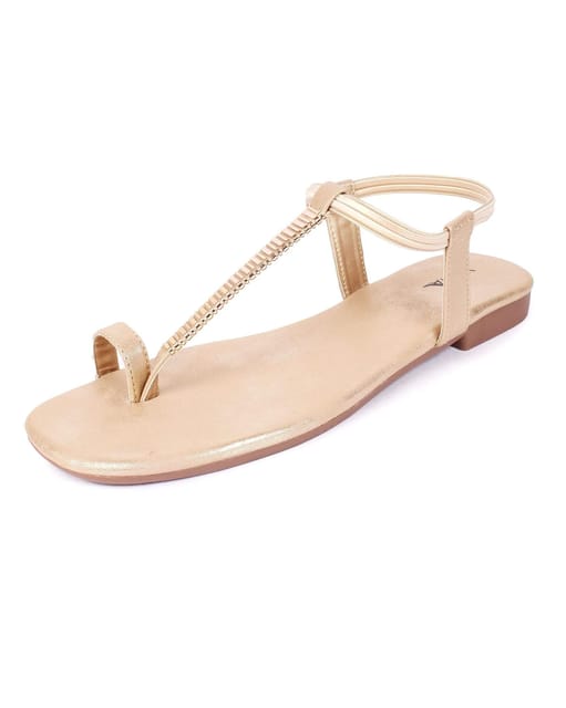 Synthetic Leather Divine Shine Rose Gold Flat Sandals at Rs 6 / Pair in  Mumbai