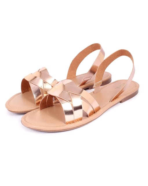 Loeffler Randall | Starla Ankle Wrap Sandal Gold | Flat Sandals | Shoes