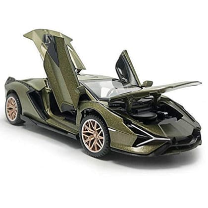 KTRS ENTERPRISE 1:24 Scale Diecast Metal Pullback Lambrgini Car Luxery Sports Car with Openable Doors Bonnet & Trunk and with Light Sound Features