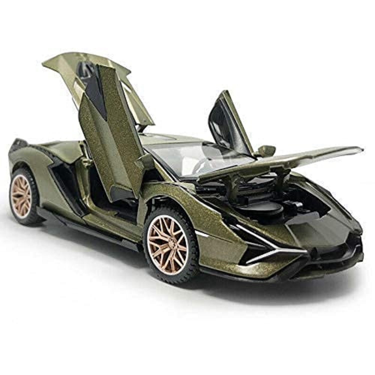 KTRS ENTERPRISE 1:24 Scale Diecast Metal Pullback Lambrgini Car Luxery Sports Car with Openable Doors Bonnet & Trunk and with Light Sound Features