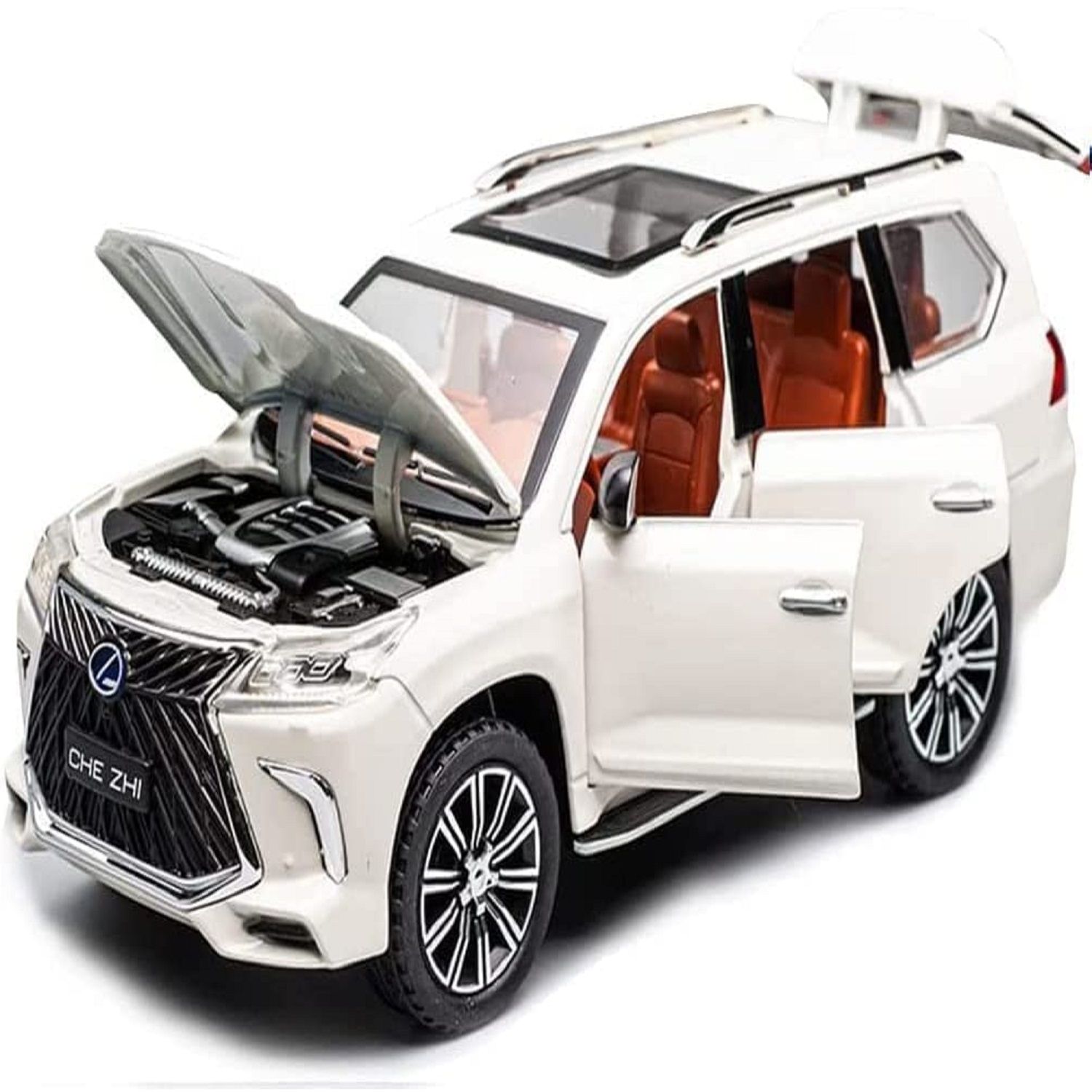 KTRS ENTERPRISE 1:24 Lexus 570 Off-Road in Luxury SUV Model Car,  Alloy Pull Back Toy Car with Sound and Light for Kids Boy Girl Gift