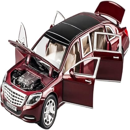 KTRS ENTERPRISE  Benz Maybach 1: 24 S600 4 Wheel Drive Metal Car Pull Back with Openable Doors, Engine Cover, Tail with Front and Rear Light Music Great Gift for Boys and Girls Above Toys and Games (Merced Benz S 600)