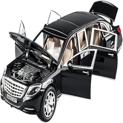 KTRS ENTERPRISE  Benz Maybach 1: 24 S600 4 Wheel Drive Metal Car Pull Back with Openable Doors, Engine Cover, Tail  Front and Rear Light & Music Great Gift for Boys and Girls Above Toys and Games ( Benz S 600)