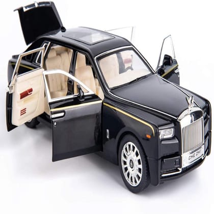 KTRS ENTERPRISE 1/24 Die-Cast Alloy Car Model for Rolls-Royce Phantom Simulation Model 6-Door Pull Back Boy  Toy Car Expression