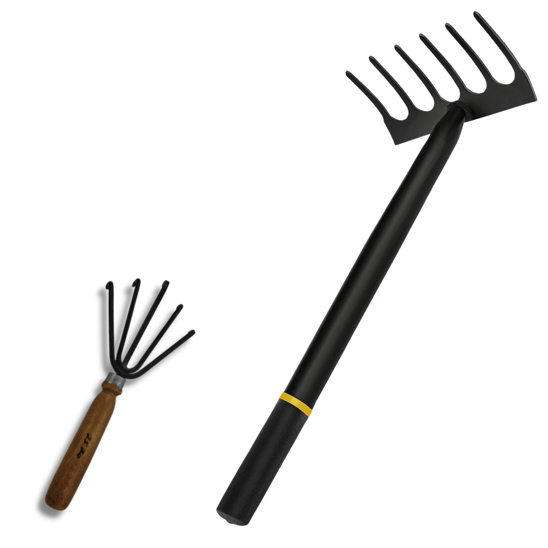 SHINI LIFESTYLE GARDENING TOOL, Set of Hand cultivator Garden Rake With Handel, panji