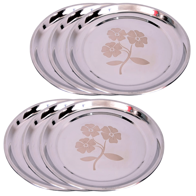 SHINI LIFESTYLE Stainless Steel Heavy Gauge Dinner Plates Thali