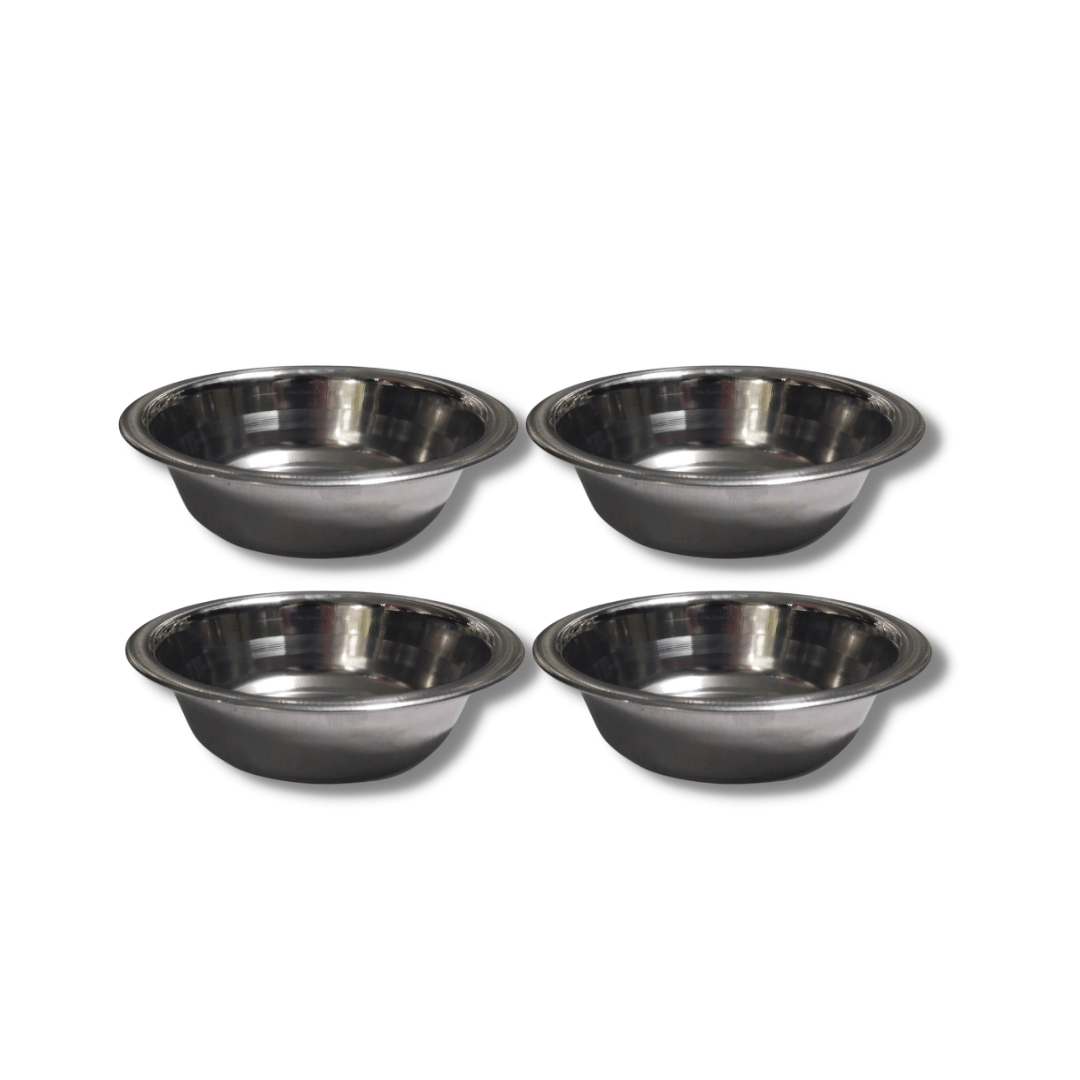 SHINI LIFESTYLE Katori, Vegetable Bowl, Dal Chawal Bowl, Katora, Stainless Steel Soup Bowl (Silver, Pack of 4)