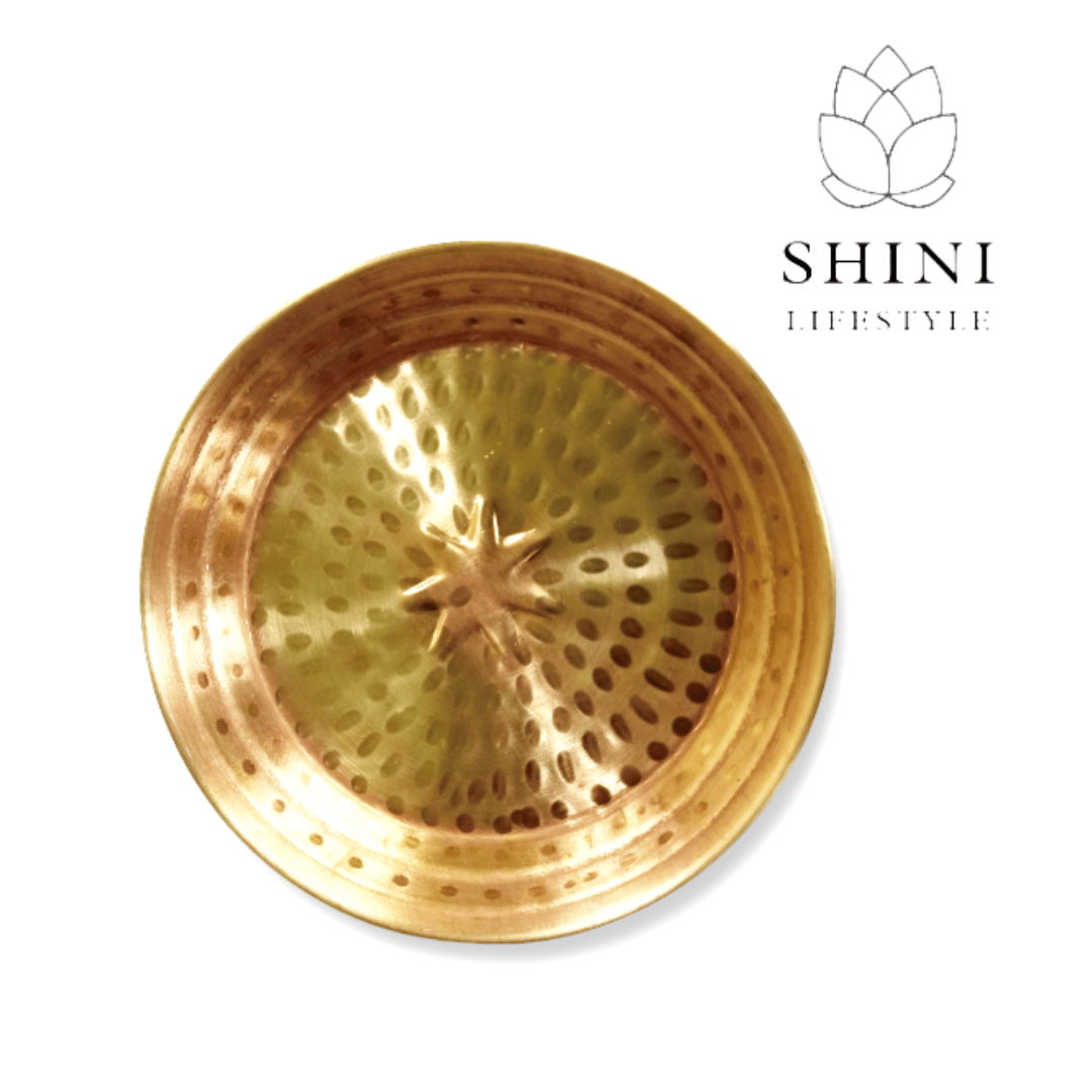 SHINI LIFESTYLE 100% Pure Copper Parat, Pooja Article, 10inch 500 gm, Copper Paraat Handmade Pure Copper Plate Middle Sized Hammered Deisgned