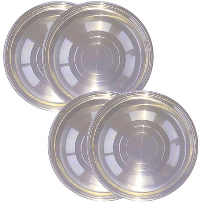 SHINI LIFESTYLE Heavy Gauge Steel Laser Halva Plates / Breakfast Plates / Serving Plates, 17 cm Quarter Plate (Pack of 4)