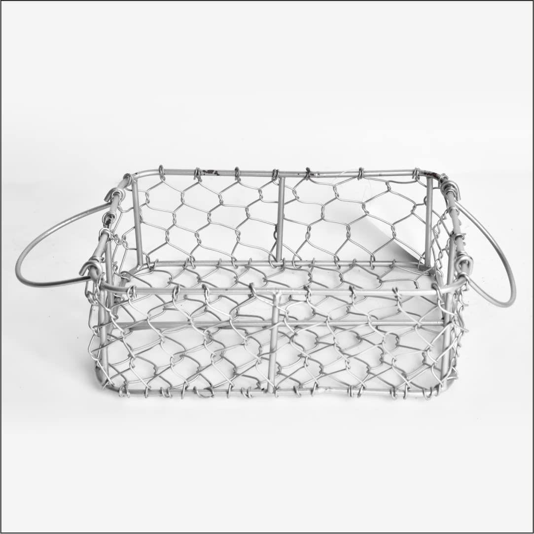 THE ALLCHEMY Metal Multipurpose Basket for Homeware Use Storage Basket Metal.