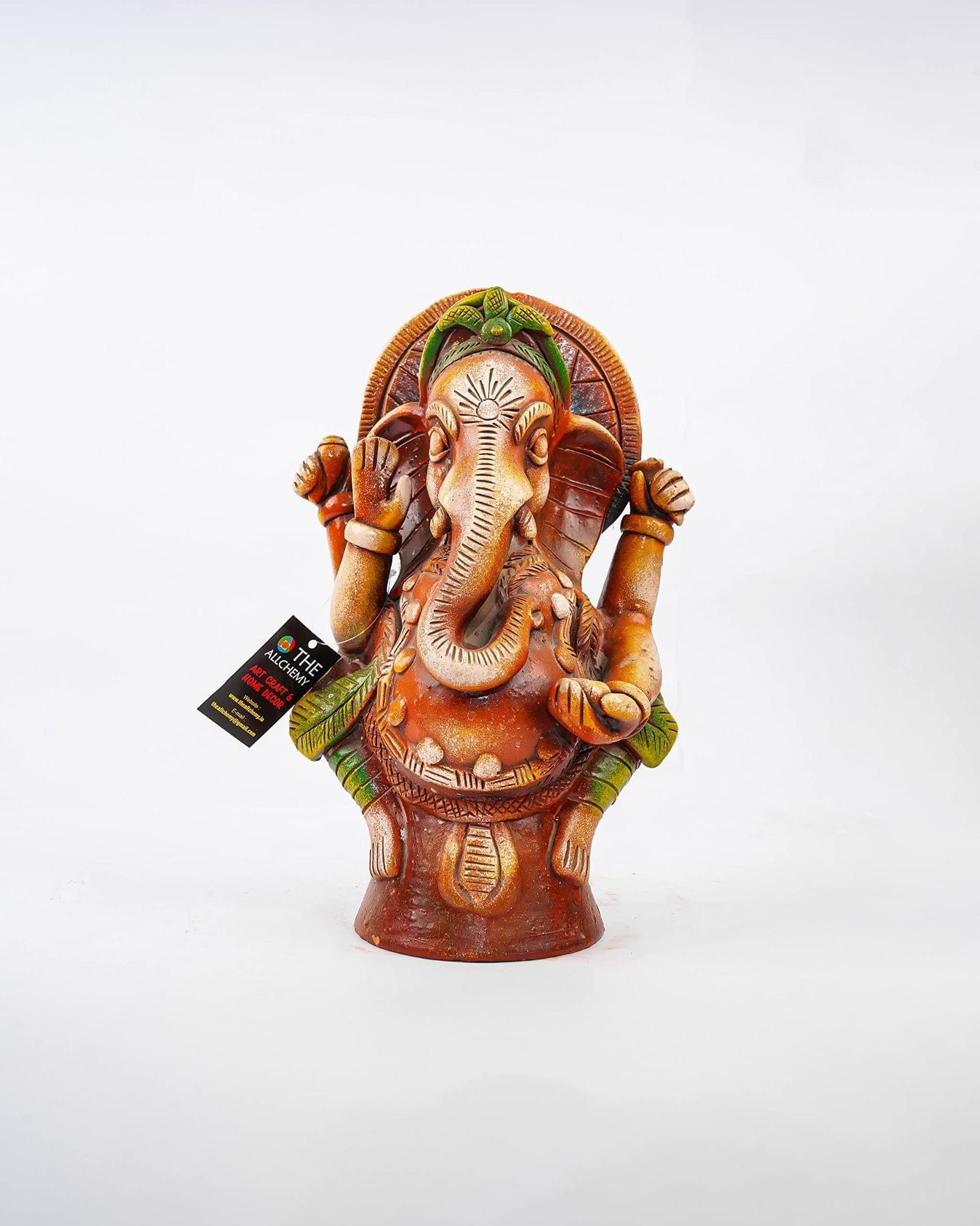 Brow and Green Color Ganesh ji murti