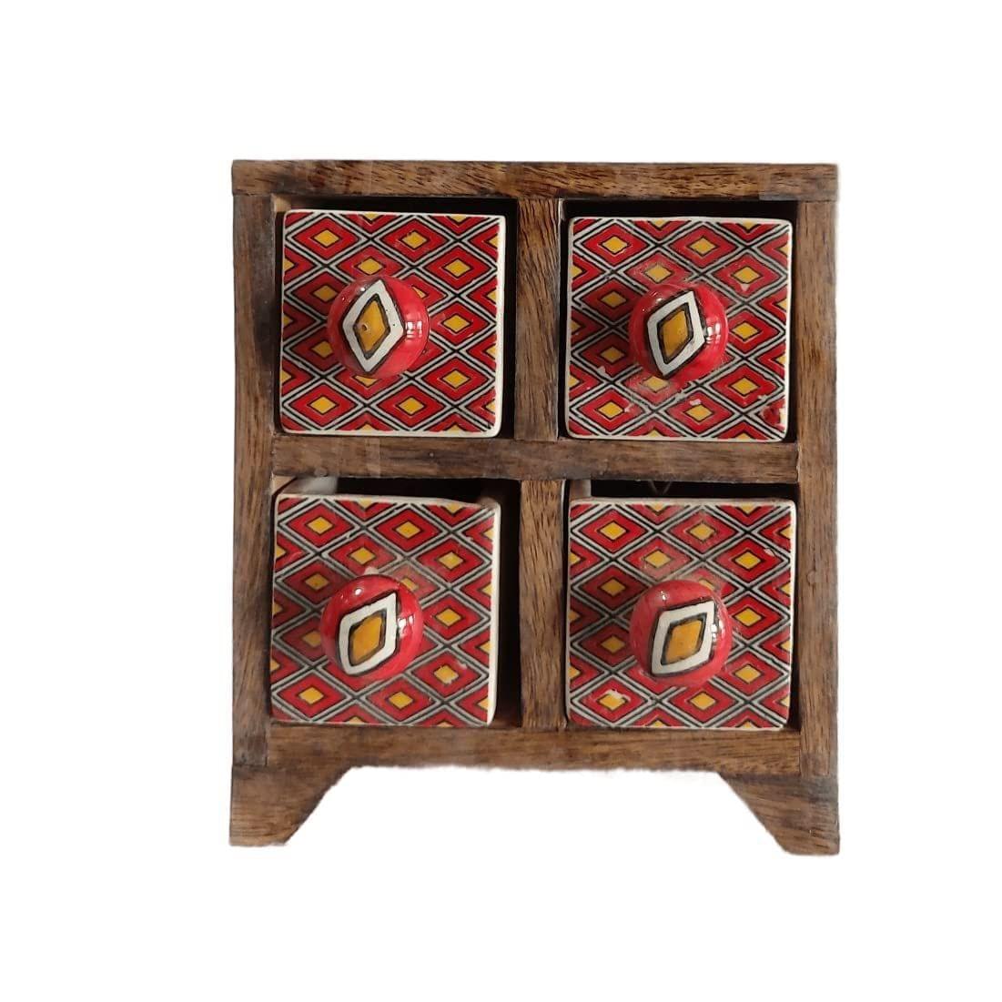 THE ALLCHEMY wooden four storage spice box