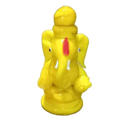 THE ALLCHEMY Small Size Glass Ganesha, Gifting Ganesha Statue (Yellow)