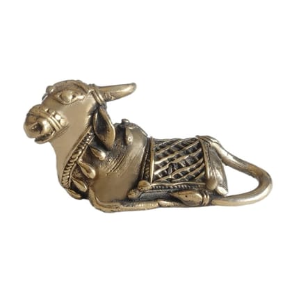 Handmade Dhokra Bell Metal Craft Tribal Nandi Cow Sitting/Home D?cor/Card Holder/Metal Craft/Idol