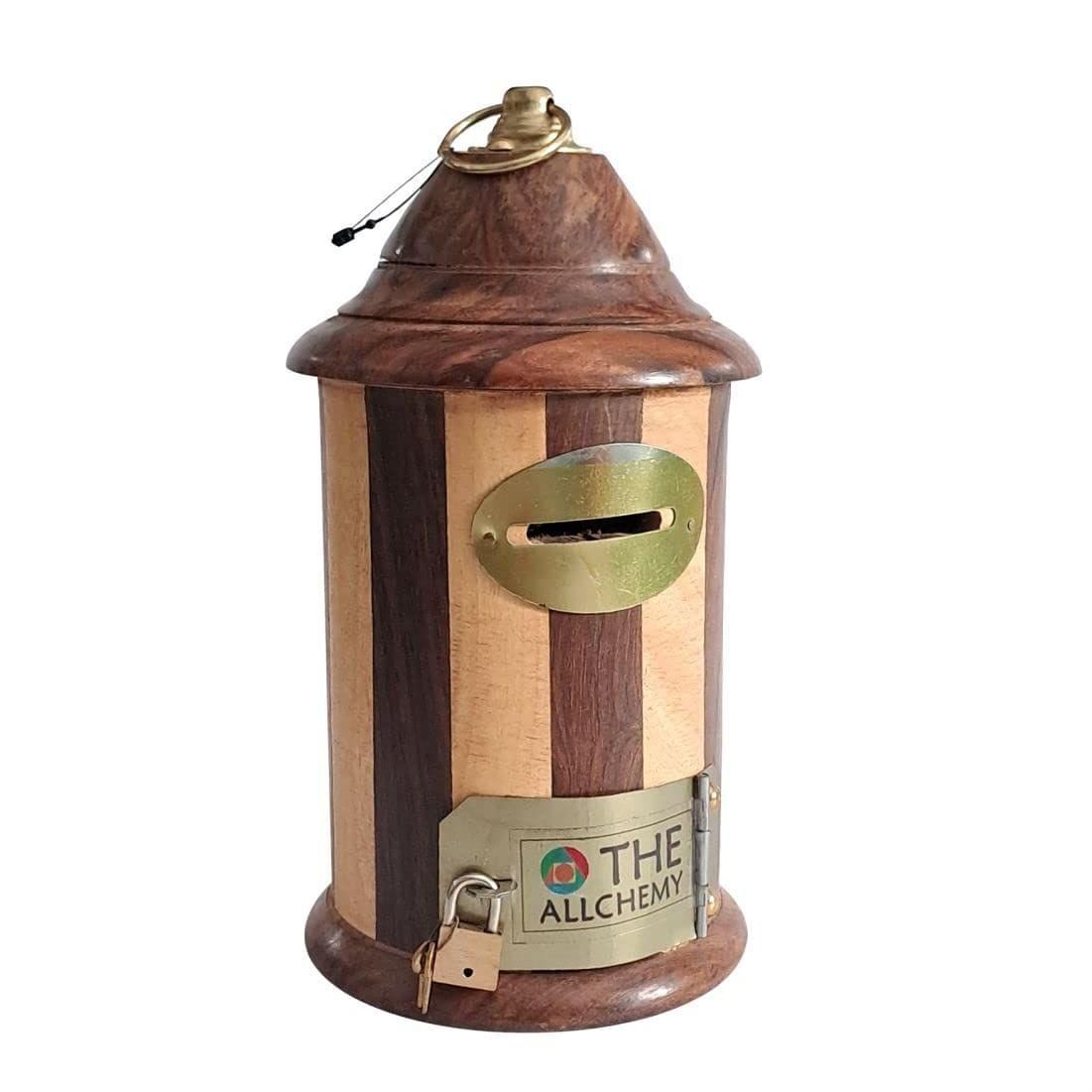 THE ALLCHEMY Wooden Tank Money Bank, Gullak, Piggy Bank