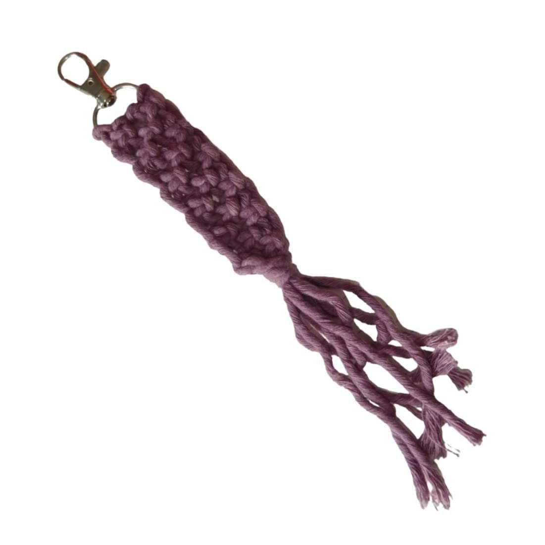 THE ALLCHEMY TheAllchemy Mini Macrame Keychains Boho Macrame Bag Charms with Tassels Handcrafted Car Accessory Key (Purple)