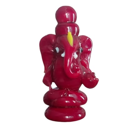 THE ALLCHEMY Small Size Glass Ganesha, Gifting Ganesha Statue (Red)