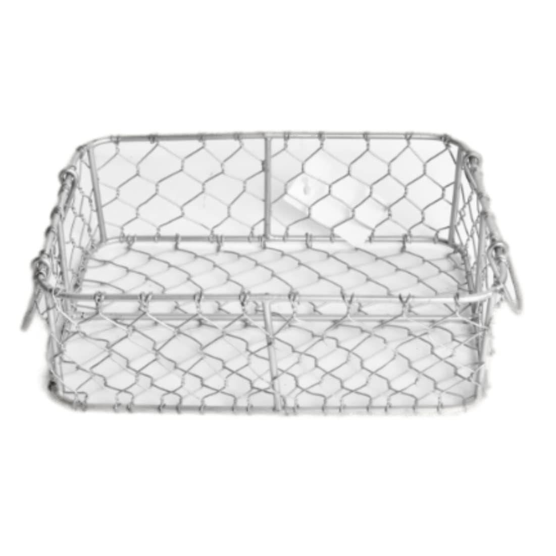 The Allchemy Silver Color Metal Kitchen Basket Metal Net Storage Basket Storage Basket Organizer With Handle For Bathroom Kitchen Home Office Basket