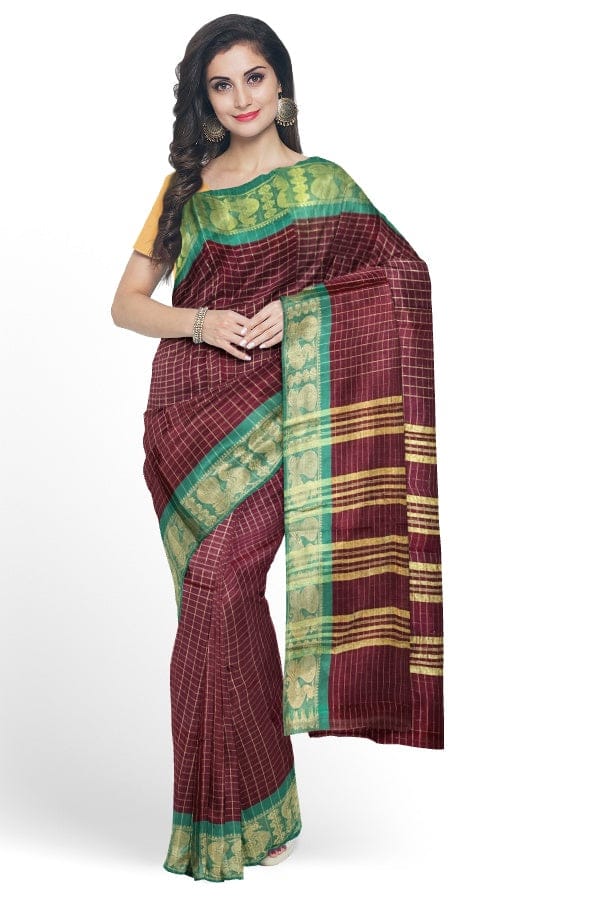 Buy Ruchika Fashion Beige Cotton Blend Checks Saree With Blouse Material  Online at Best Prices in India - JioMart.