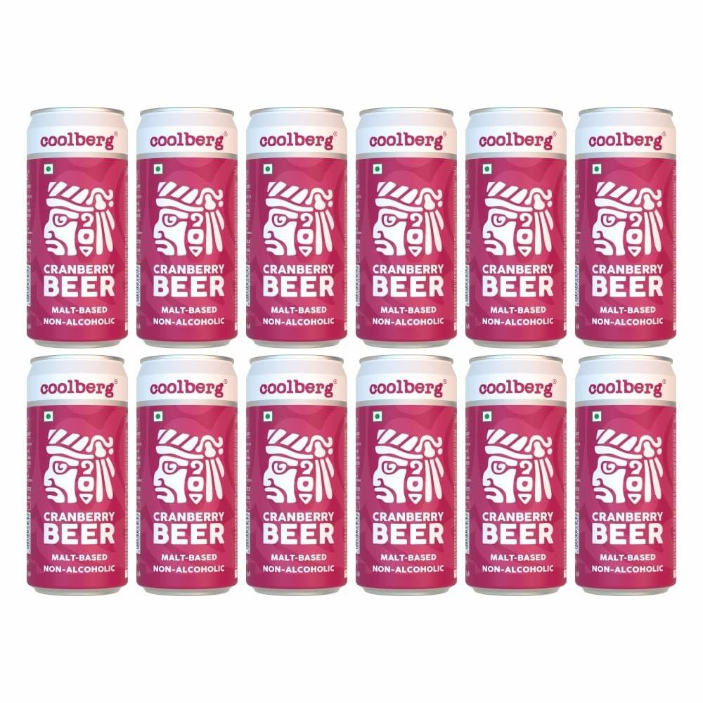 Coolberg Cranberry Non Alcoholic Beer 300ml CANs - Pack of 12 (300ml x 12)